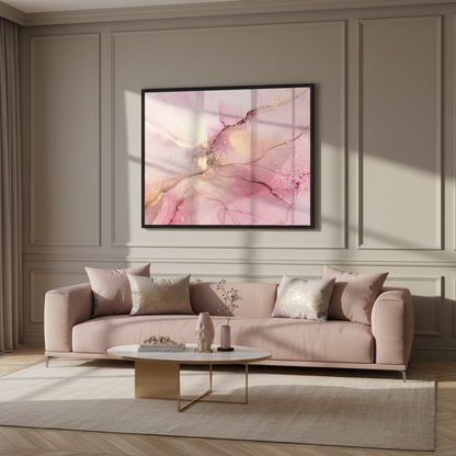 Abstract pink and gold fragment of colorful background