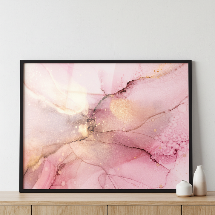 Abstract pink and gold fragment of colorful background