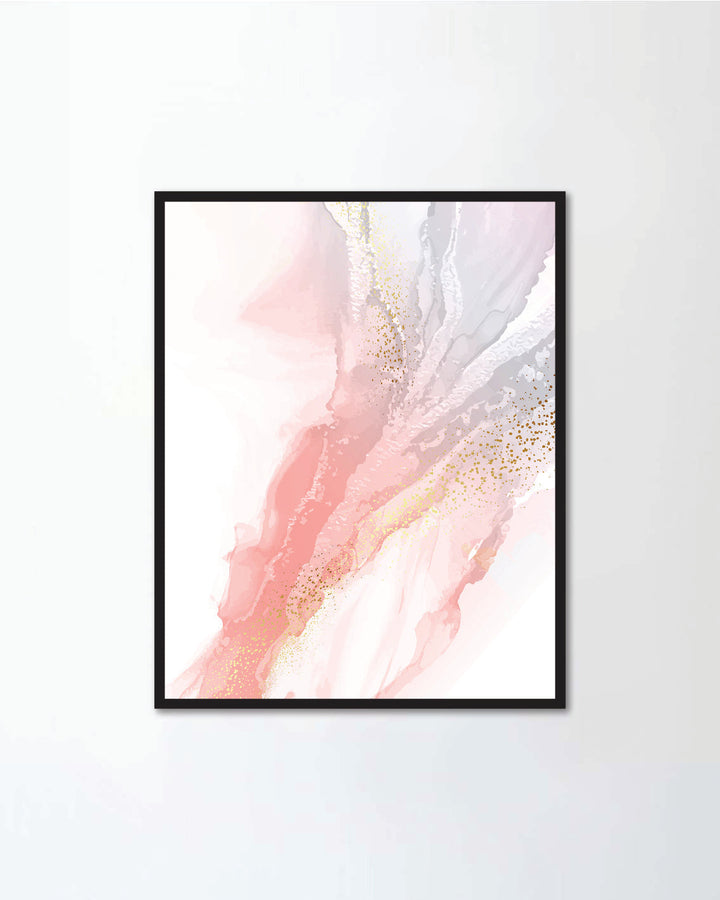 Watercolor abstract dusty pink gold