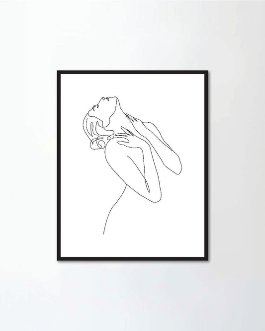 Trendy Line Art Woman Body.