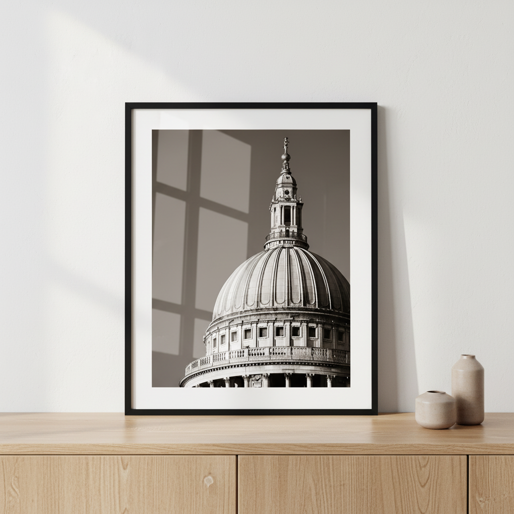 St Paul's cathedral ภาพติดผังสไตล์สแกนดิเนเวีย สำหรับตกแต่งบ้านและคอนโด พร้อมกรอบคุณภาพ