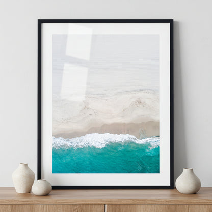 Manhattan Beach and sand ภาพติดผังสไตล์วิวธรรมชาติ สำหรับตกแต่งบ้านและคอนโด พร้อมกรอบคุณภาพ