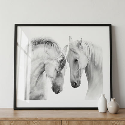 Couple of white horses (Canvas)