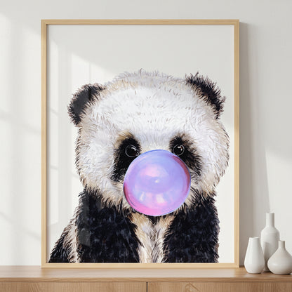 Panda bear ภาพติดผังสไตล์นามธรรม สำหรับตกแต่งบ้านและคอนโด พร้อมกรอบคุณภาพ