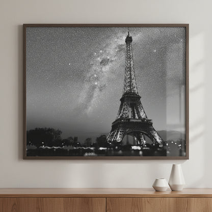 Magic night in Paris ภาพติดผังสไตล์นามธรรม สำหรับตกแต่งบ้านและคอนโด พร้อมกรอบคุณภาพ