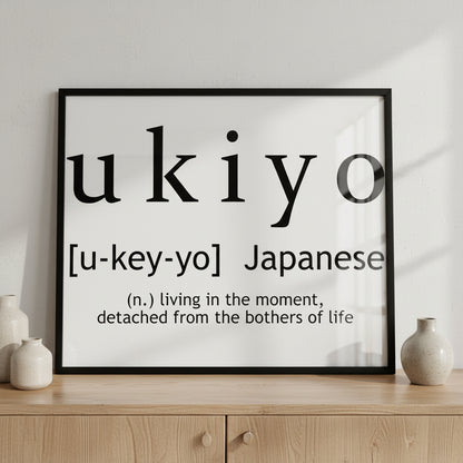 Ukiyo ภาพติดผังสไตล์นามธรรม สำหรับตกแต่งบ้านและคอนโด พร้อมกรอบคุณภาพ