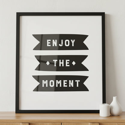 ENJOY THE MOMENT ภาพติดผังสไตล์นามธรรม สำหรับตกแต่งบ้านและคอนโด พร้อมกรอบคุณภาพ
