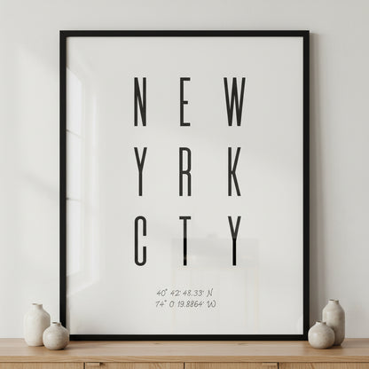 New York ภาพติดผังสไตล์นามธรรม สำหรับตกแต่งบ้านและคอนโด พร้อมกรอบคุณภาพ