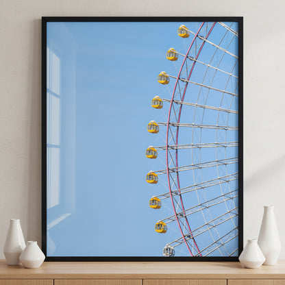 Ferris wheel ภาพติดผังสไตล์นามธรรม สำหรับตกแต่งบ้านและคอนโด พร้อมกรอบคุณภาพ