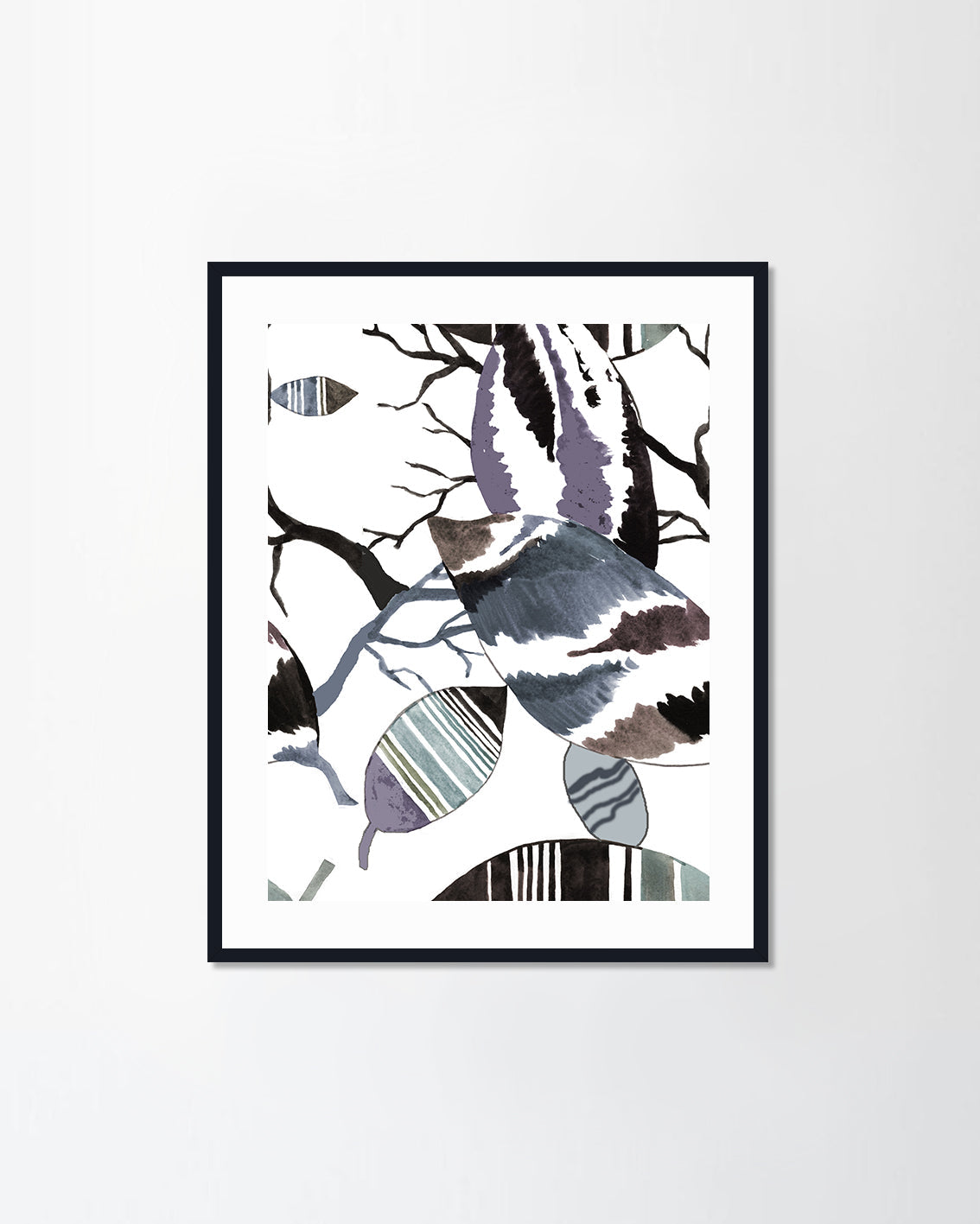 watercolor abstract leaves