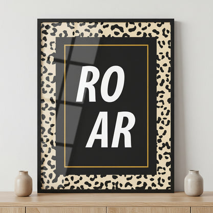 "ROAR" ภาพติดผังสไตล์นามธรรม สำหรับตกแต่งบ้านและคอนโด พร้อมกรอบคุณภาพ