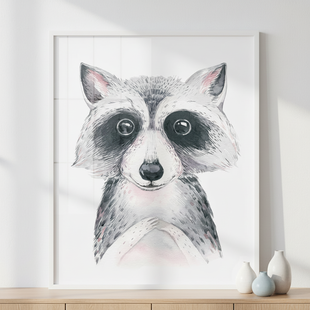 Cute baby raccoon