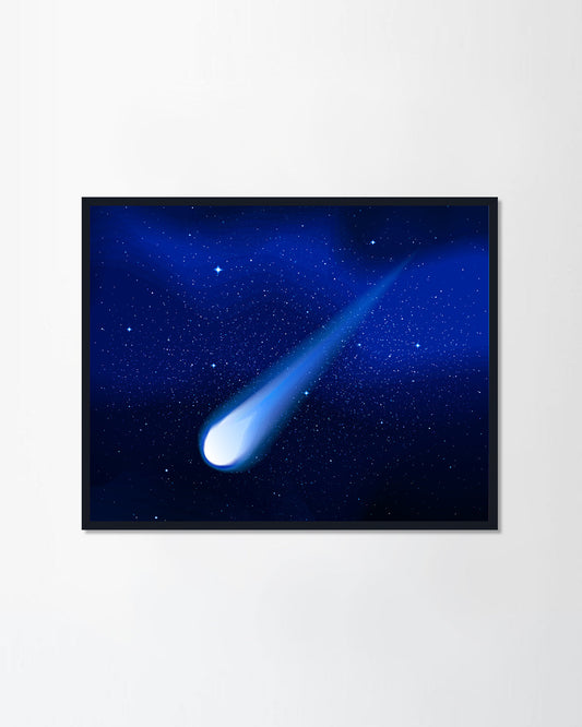 Flying in space comet