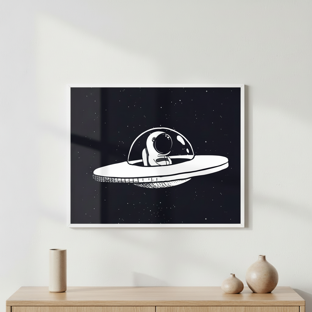 Astronaut in a flying saucer