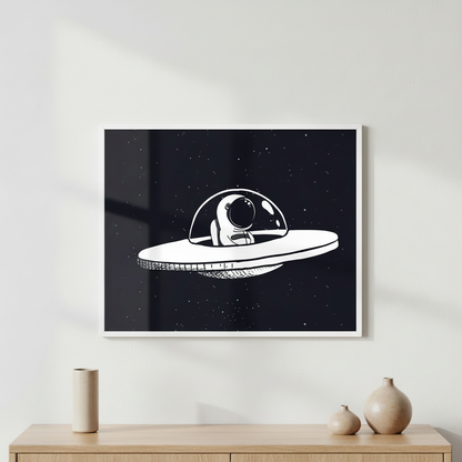 Astronaut in a flying saucer