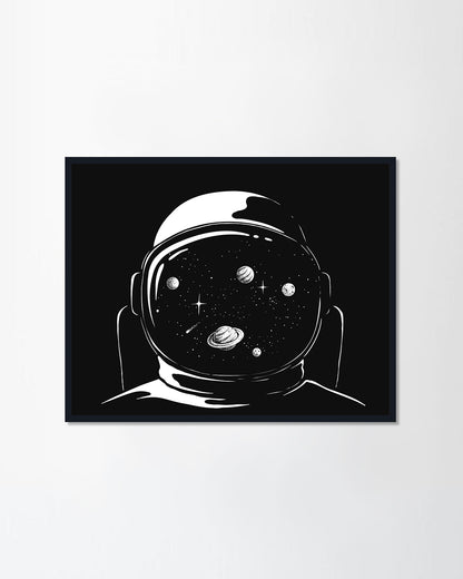 Space reflection in an astronauts helmet