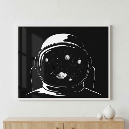 Space reflection in an astronauts helmet