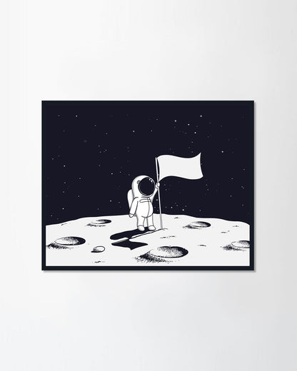 Stands on moon