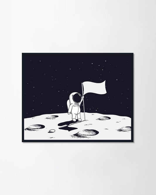 Stands on moon