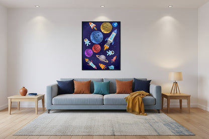 Astronaut kids on the rocket