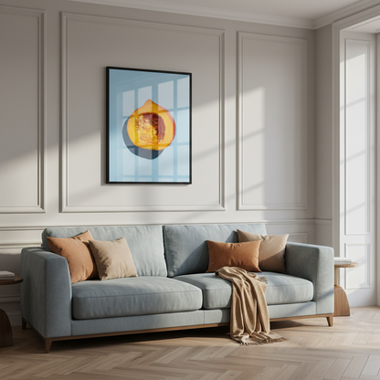 Halved orange pumpkin