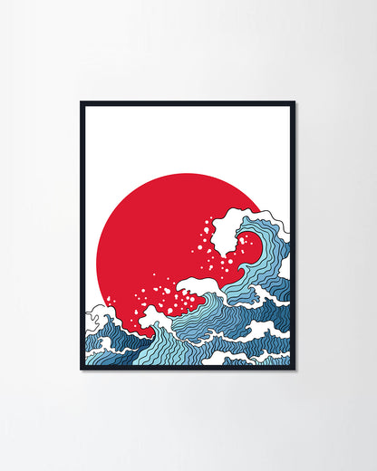 Ocean waves and sun