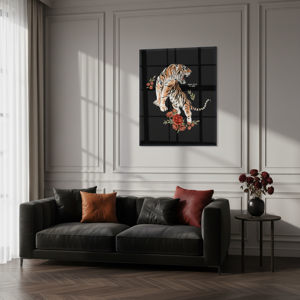 Tiger embroidery patch print