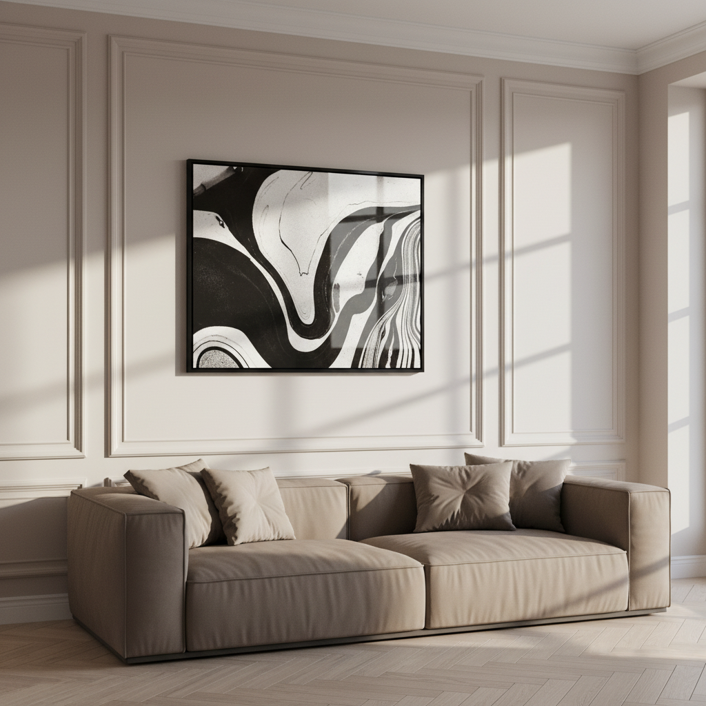 Luxury black&white ART in Eastern style
