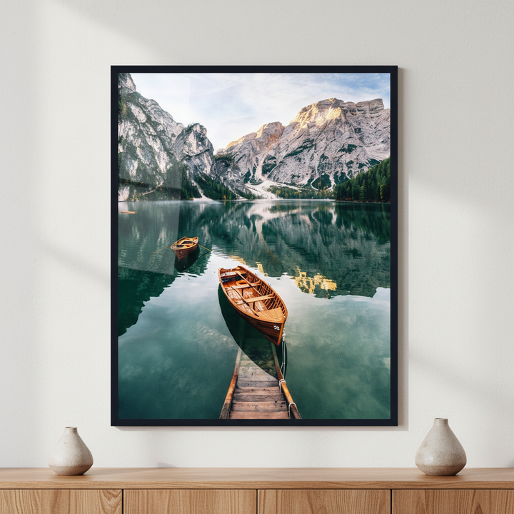 Boats and slip ภาพติดผังสไตล์วิวธรรมชาติ สำหรับตกแต่งบ้านและคอนโด พร้อมกรอบคุณภาพ