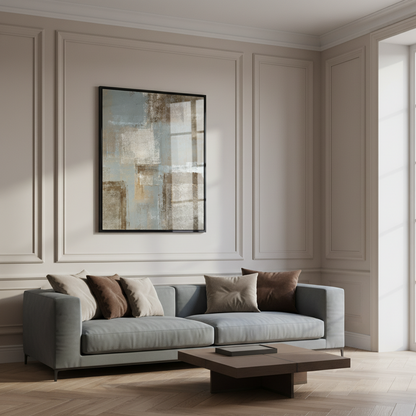 Grey and Beige Abstract Art Painting