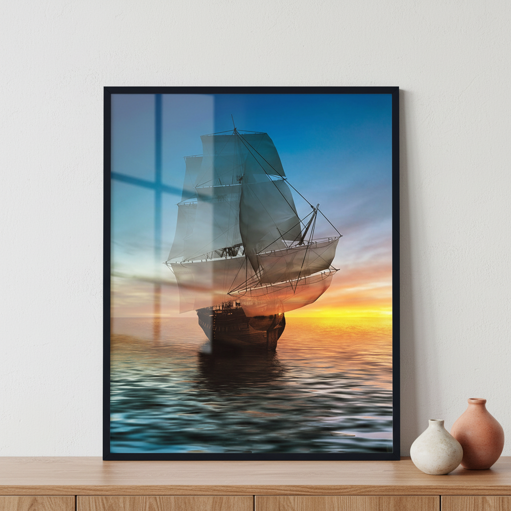 Sailboat against a beautiful landscape