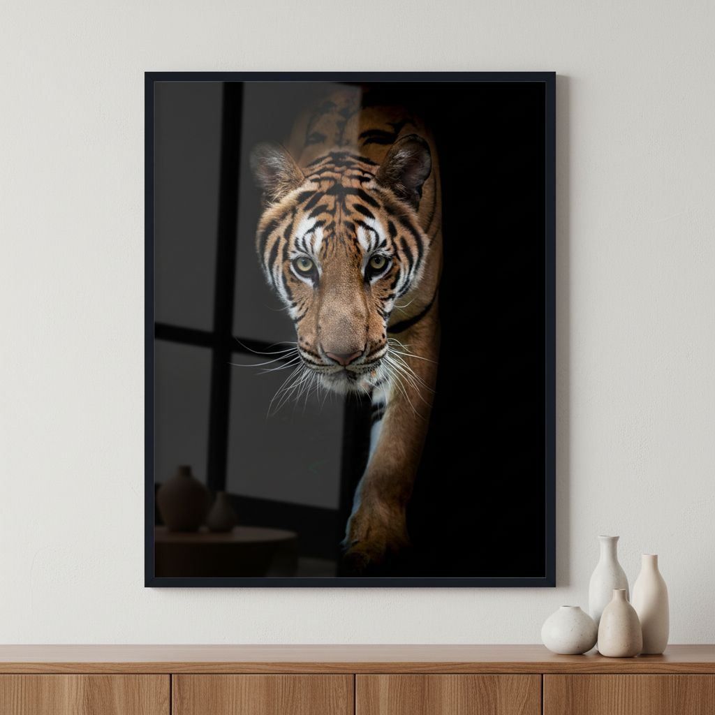 Headshot of Indochinese tiger