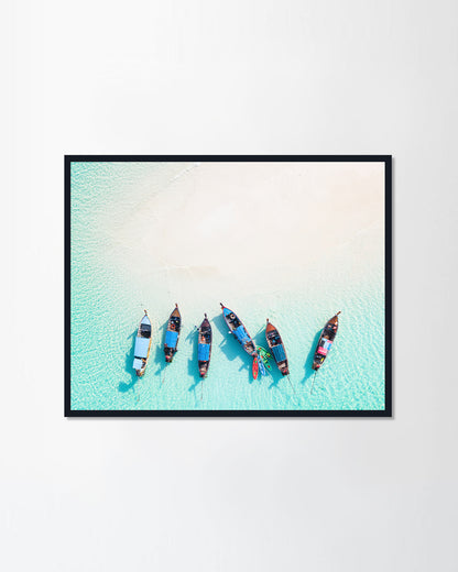 White beach with long tail boats in summer of tropical island or Koh Lipe in Satun,Southern Thailand