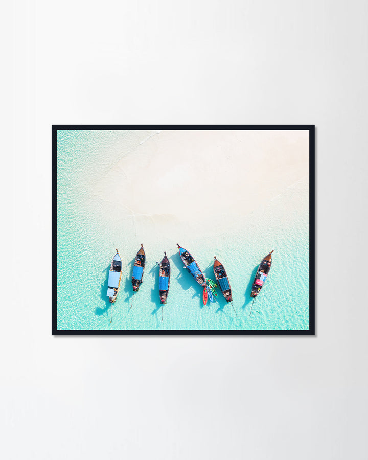 white beach with long tail boats in summer of tropical island or Koh Lipe in Satun,Southern Thailand