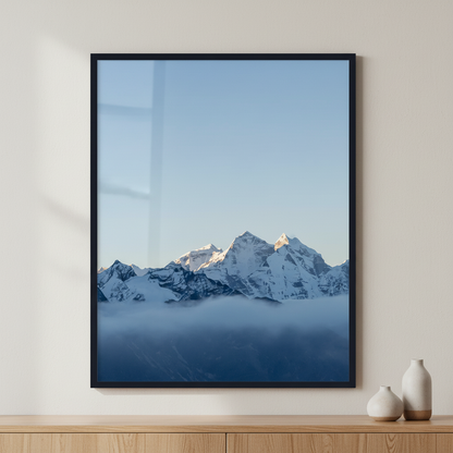 A set of mountains ภาพติดผังสไตล์วิวธรรมชาติ สำหรับตกแต่งบ้านและคอนโด พร้อมกรอบคุณภาพ