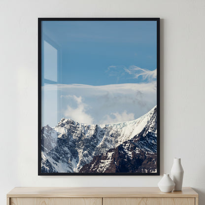 Mountains in Antarctica ภาพติดผังสไตล์วิวธรรมชาติ สำหรับตกแต่งบ้านและคอนโด พร้อมกรอบคุณภาพ