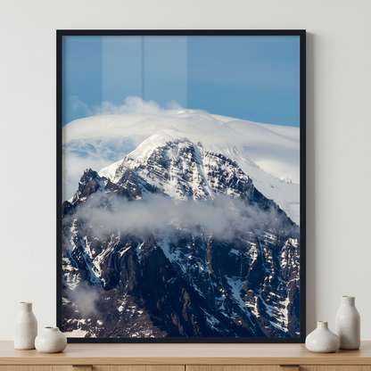 Mountains in Antarctica ภาพติดผังสไตล์วิวธรรมชาติ สำหรับตกแต่งบ้านและคอนโด พร้อมกรอบคุณภาพ