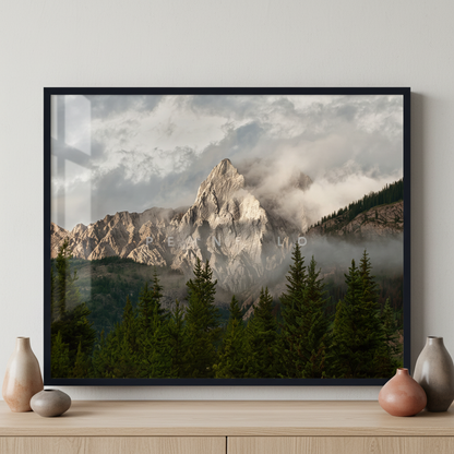 Rocky Mountains of Alberta ภาพติดผังสไตล์สแกนดิเนเวีย สำหรับตกแต่งบ้านและคอนโด พร้อมกรอบคุณภาพ