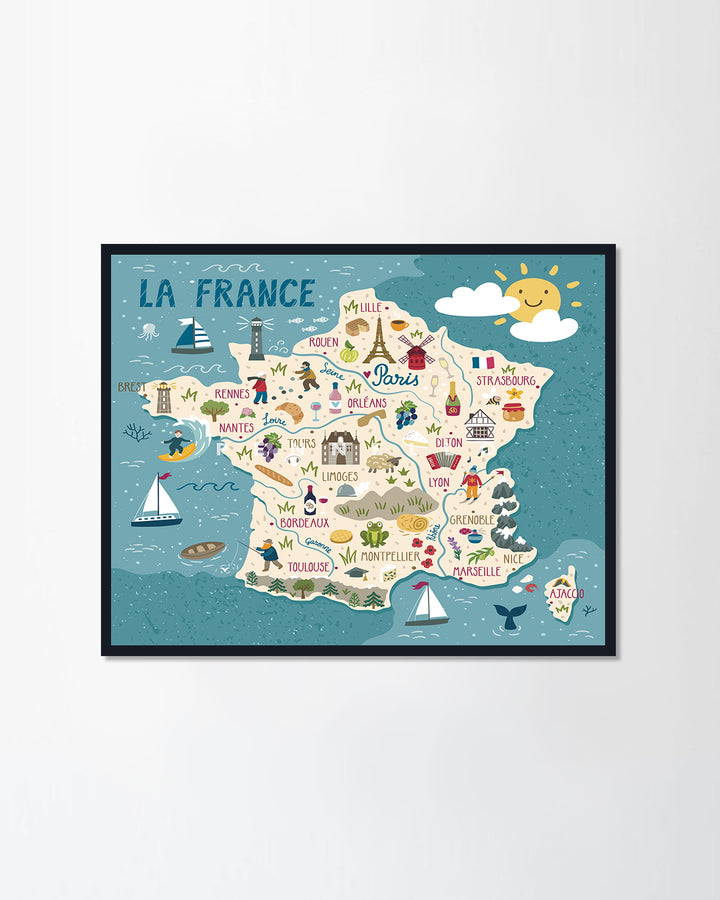 Stylized map of France