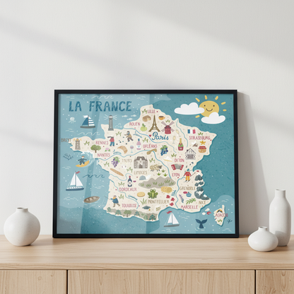 Stylized map of France