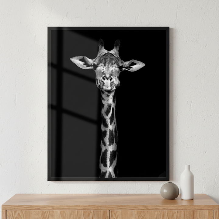 Giraffe Poster ภาพติดผังสไตล์สแกนดิเนเวีย สำหรับตกแต่งบ้านและคอนโด พร้อมกรอบคุณภาพ