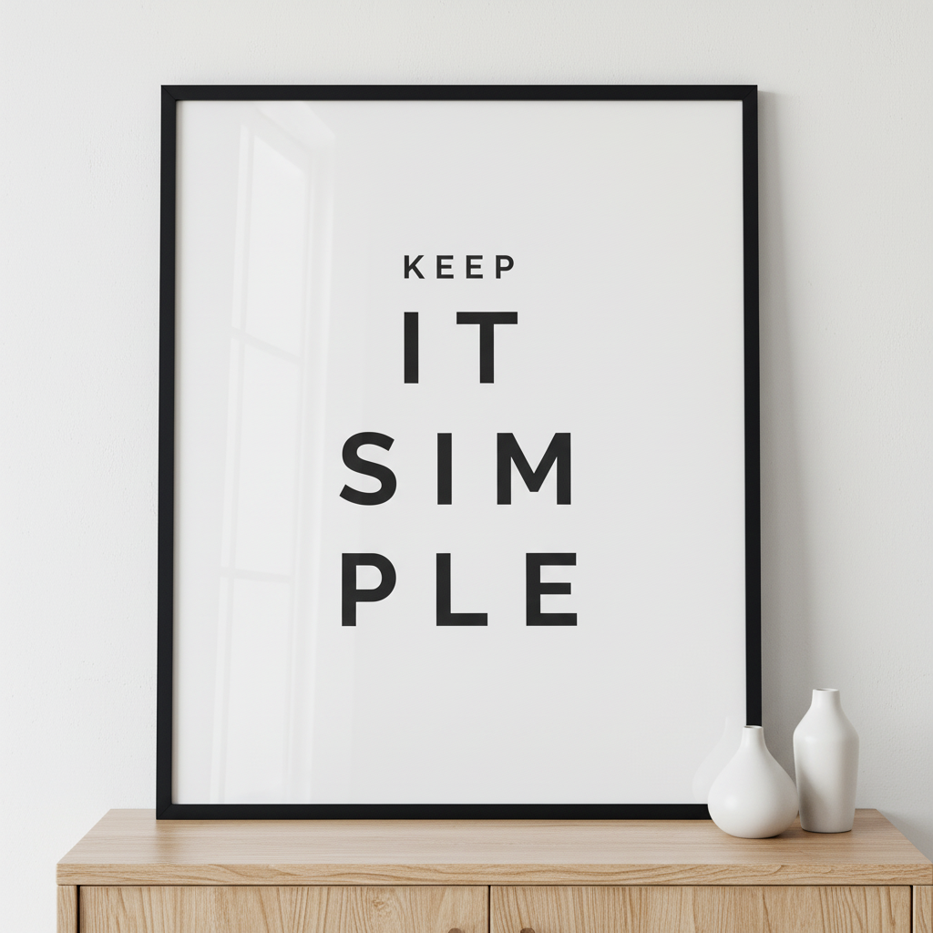 Keep It Simple ภาพติดผังสไตล์สแกนดิเนเวีย สำหรับตกแต่งบ้านและคอนโด พร้อมกรอบคุณภาพ
