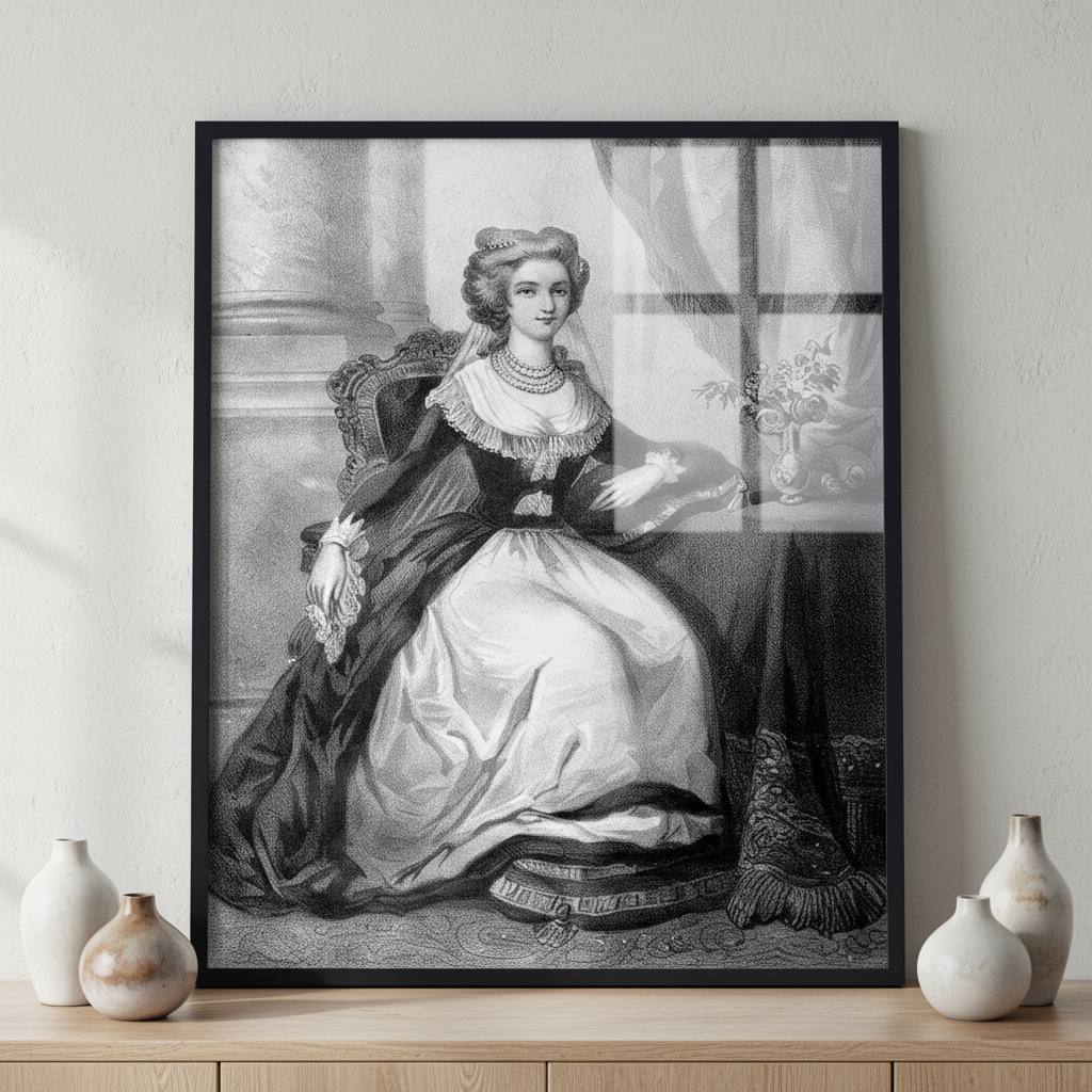 The queen Marie-Antoinette ภาพติดผังสไตล์สแกนดิเนเวีย สำหรับตกแต่งบ้านและคอนโด พร้อมกรอบคุณภาพ