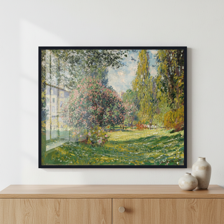 The Parc Monceau, by Claude Monet, 1876 ภาพติดผังสไตล์สแกนดิเนเวีย สำหรับตกแต่งบ้านและคอนโด พร้อมกรอบคุณภาพ