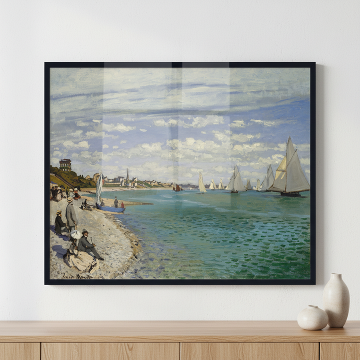 Regatta at Sainte-Adresse ภาพติดผังสไตล์สแกนดิเนเวีย สำหรับตกแต่งบ้านและคอนโด พร้อมกรอบคุณภาพ