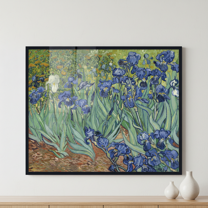 Irises ภาพติดผังสไตล์สแกนดิเนเวีย สำหรับตกแต่งบ้านและคอนโด พร้อมกรอบคุณภาพ