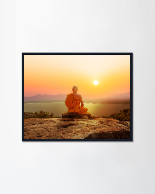 Buddhist monk in meditation
