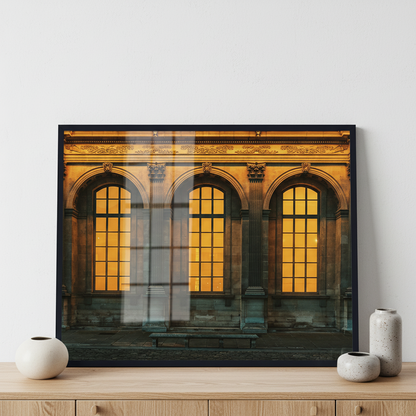Vintage arched windows ภาพติดผังสไตล์สแกนดิเนเวีย สำหรับตกแต่งบ้านและคอนโด พร้อมกรอบคุณภาพ