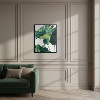 Tropical green leaves Set