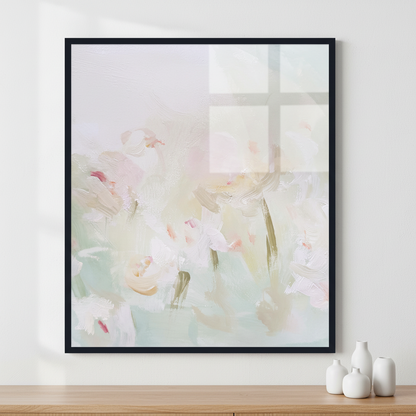flower painting ภาพติดผังสไตล์สแกนดิเนเวีย สำหรับตกแต่งบ้านและคอนโด พร้อมกรอบคุณภาพ